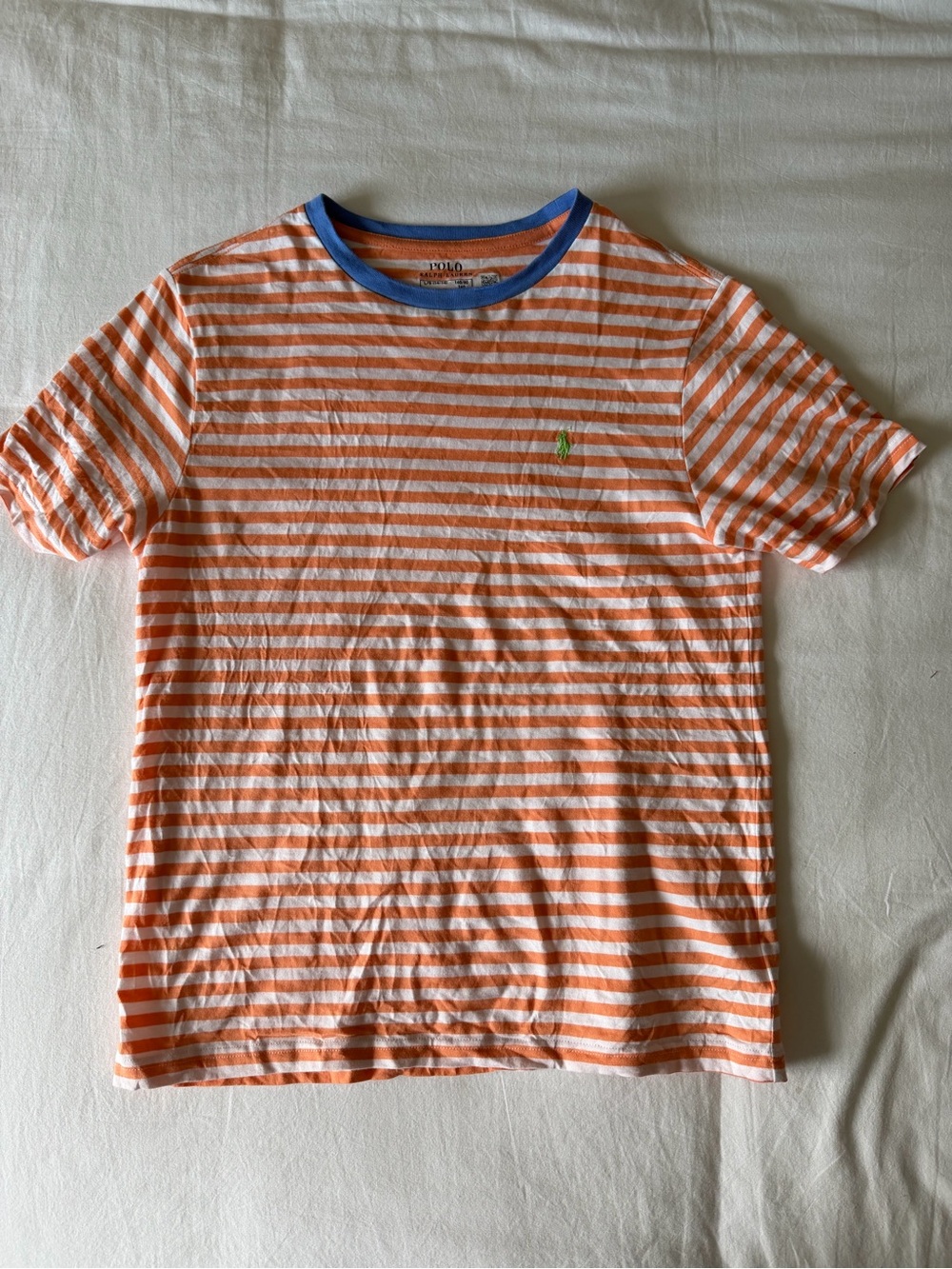 Polo Ralph Lauren orange and white striped t-shirt